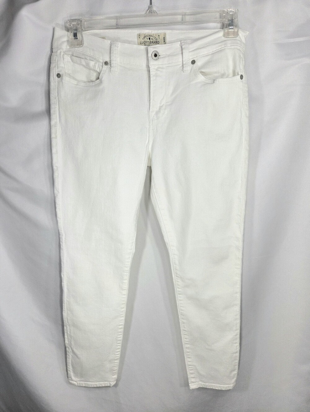Lucky Brand Brooke Ankle Skinny White Cotton Blend 5 Pocket Denim Jean Size 8/29